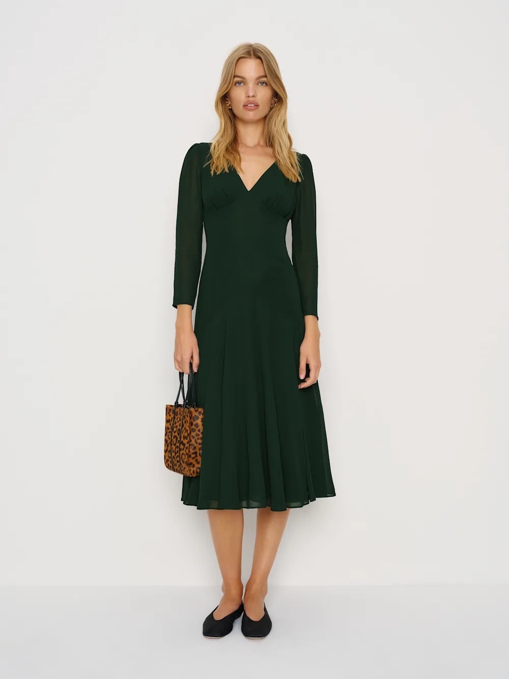 NEW Reformation Maureen Dress Green - Size 10